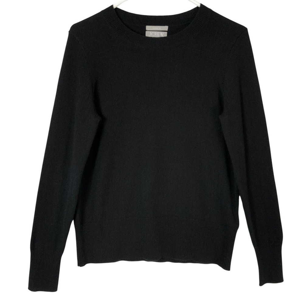 J.Crew Cashmere Classic Fit Crew Neck Long Sleeve Sweater Black XS